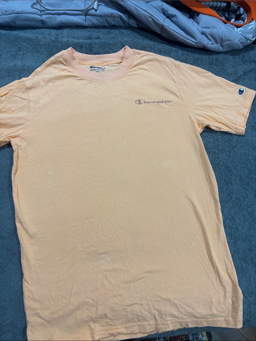 Champion Peach Short Sleeve Logo Tee — Light Pink Accent - Picture 1 of 2